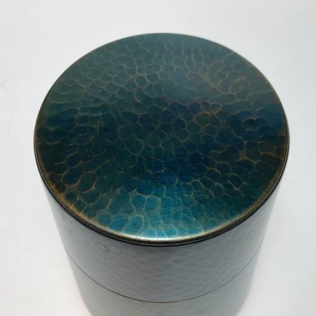   玉川堂 鎚起銅器 鋲打 茶筒 木箱付