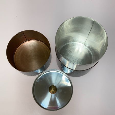   玉川堂 鎚起銅器 鋲打 茶筒 木箱付