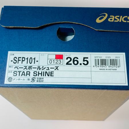  asics アシックス STAR SHINE スターシャイン ベースボールシューズ 26.5cm SFP101 ホワイト x レッド