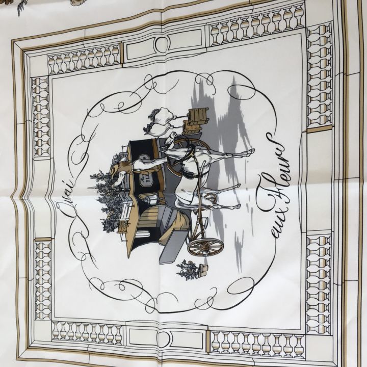 HERMES エルメス ヴィンテージ スカーフ カレ90 Quai Aux Fleurs 花