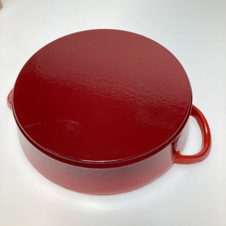  グッドフェイス グッドプラス キャストポット 24㎝ 浅型 鉄鋳物ホーロー鍋 CP-S24R レッド