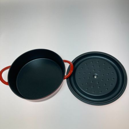  グッドフェイス グッドプラス キャストポット 24㎝ 浅型 鉄鋳物ホーロー鍋 CP-S24R レッド