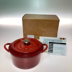 ◎◎  グッドプラス キャストポット 20㎝ 鉄鋳物ホーロー鍋 両手鍋 CP-20R レッド Aランク