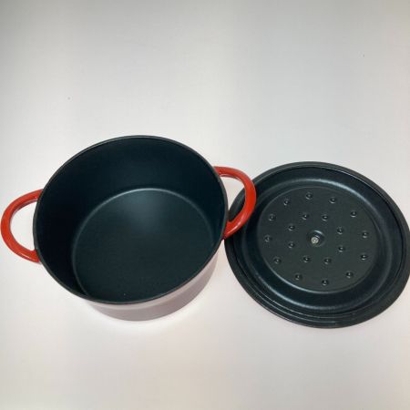   グッドプラス キャストポット 20㎝ 鉄鋳物ホーロー鍋 両手鍋 CP-20R レッド