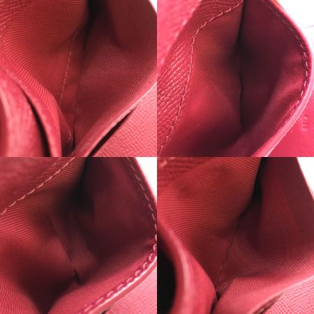  COACH コーチ 3つ折り財布 クロスグレインレザー F87588 レッド 小銭入れ汚れ有