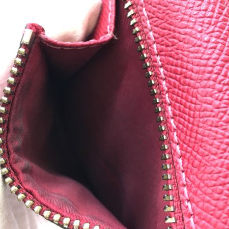  COACH コーチ 3つ折り財布 クロスグレインレザー F87588 レッド 小銭入れ汚れ有