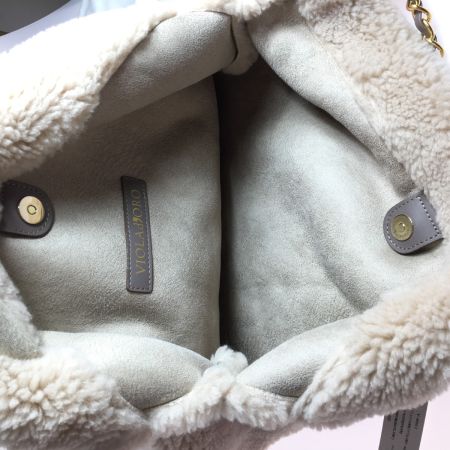  VIOLAd'ORO エコファーチェーントートバッグ オフホワイト 布袋付