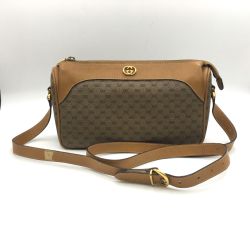 ◎◎ GUCCI グッチ  オールドグッチ ヴィンテージ マイクロ GG ロゴ 金具 レザー ミニ ショルダーバッグ ポシェット  001.115.0920 Cランク