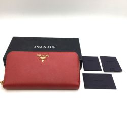 ◎◎ PRADA プラダ ラウンドファスナー財布 IML506 レッド Bランク
