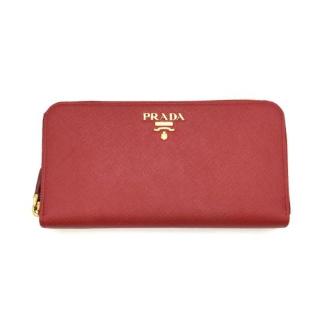  PRADA プラダ ラウンドファスナー財布 IML506 レッド
