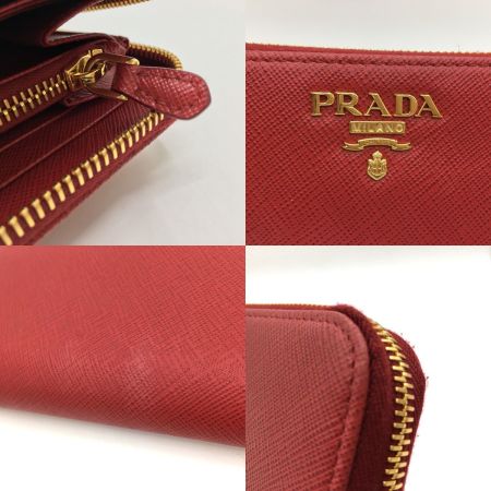  PRADA プラダ ラウンドファスナー財布 IML506 レッド