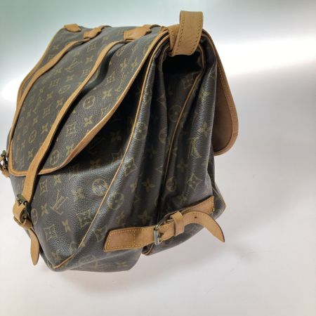  LOUIS VUITTON ルイヴィトン モノグラム ソミュール43 ショルダーバッグ M42252 ブラウン 内ポケットほつれ有
