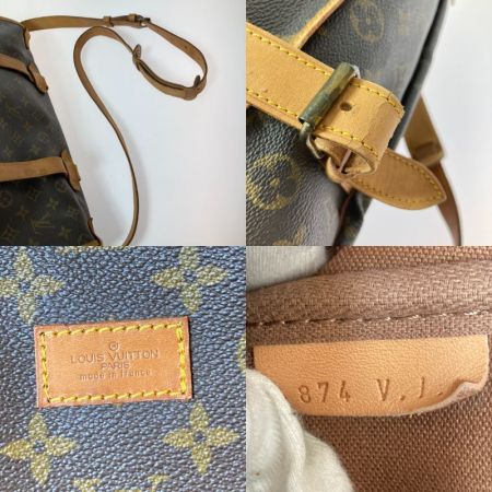  LOUIS VUITTON ルイヴィトン モノグラム ソミュール43 ショルダーバッグ M42252 ブラウン 内ポケットほつれ有