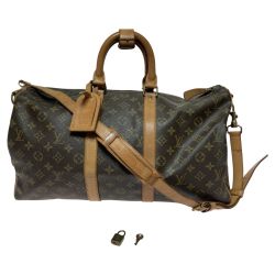 ◎◎ LOUIS VUITTON ルイヴィトン モノグラム キーポル・バンドリエール 45 ボストンバッグ M41418 ブラウン ファスナー部分破れ有 Cランク