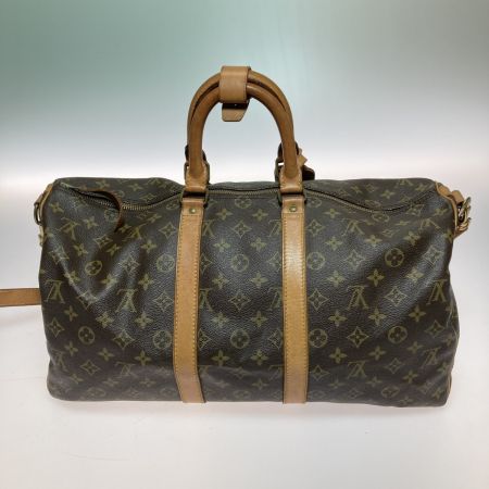  LOUIS VUITTON ルイヴィトン モノグラム キーポル・バンドリエール 45 ボストンバッグ M41418 ブラウン ファスナー部分破れ有