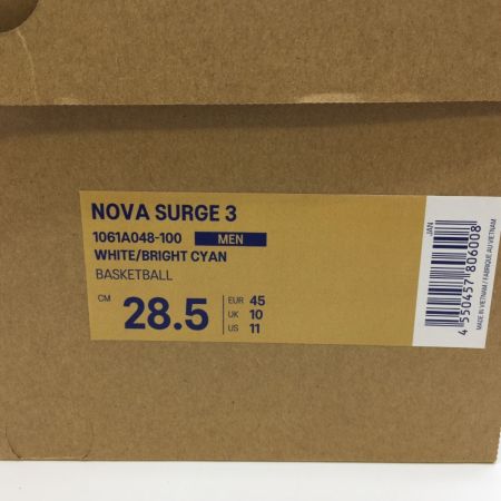  asics アシックス バスケットシューズ バッシュ NOVA SURGE 3 ホワイト×ブライトシアン 1061A048-100