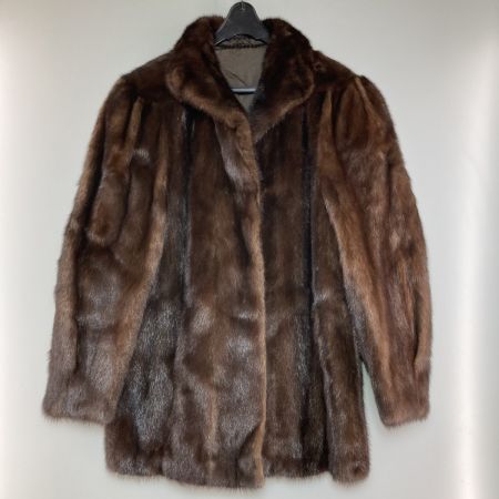   ミンク 毛皮 コート ハーフコート ブラウン サイズ13 レディース ブラウン