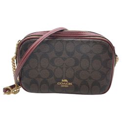 ◎◎ COACH コーチ カラーブロック シグネチャー クロスボディー カメラバッグ F31447 ブラウン Bランク