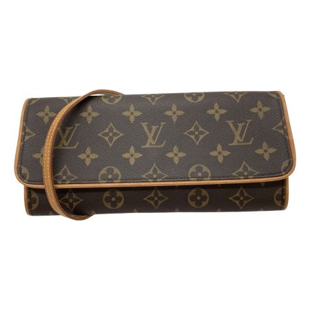  LOUIS VUITTON ルイヴィトン モノグラム ポシェットツインGM ショルダーバッグ M51852 ブラウン
