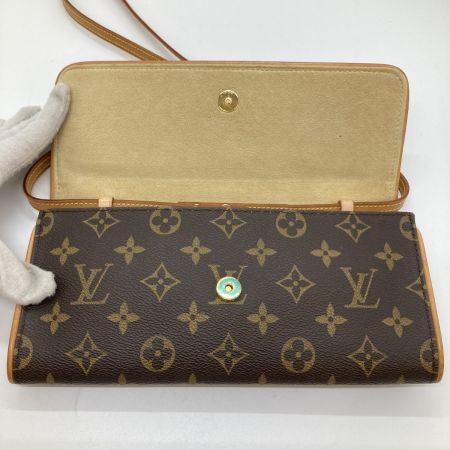  LOUIS VUITTON ルイヴィトン モノグラム ポシェットツインGM ショルダーバッグ M51852 ブラウン