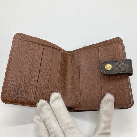  LOUIS VUITTON ルイヴィトン モノグラム コンパクトジップ 二つ折り財布 財布 M61667 ブラウン