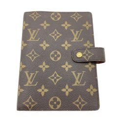◎◎ LOUIS VUITTON ルイヴィトン モノグラム アジェンダ MM 手帳カバー 6リング R20105 ブラウン 799の刻印有 Bランク