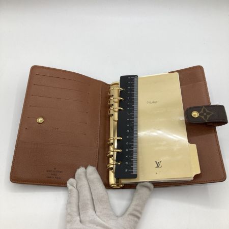  LOUIS VUITTON ルイヴィトン モノグラム アジェンダ MM 手帳カバー 6リング R20105 ブラウン 799の刻印有