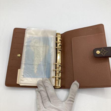  LOUIS VUITTON ルイヴィトン モノグラム アジェンダ MM 手帳カバー 6リング R20105 ブラウン 799の刻印有