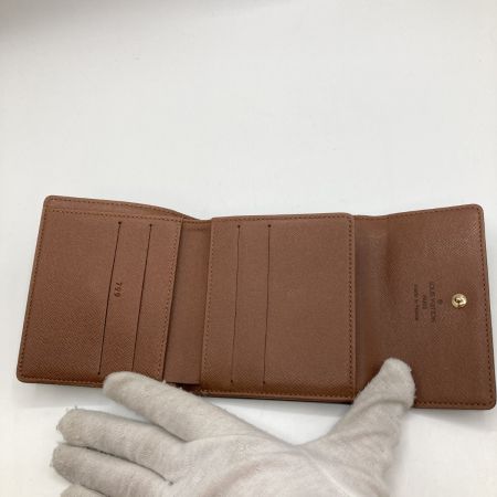  LOUIS VUITTON ルイヴィトン モノグラム ポルトモネビエカルトクレディ 3つ折り財布 M61652 ブラウン 799刻印