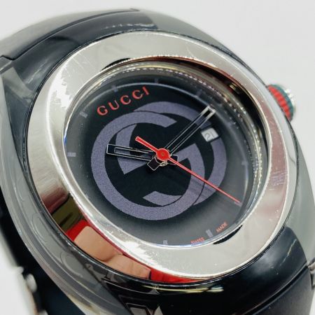  GUCCI グッチ 腕時計 クォーツ ユニセックス  36mm ラバー 137.3 ブラック 本体のみ