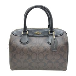 ◎◎ COACH コーチ シグネチャー 2WAYショルダーバッグ ミニボストンバッグ ハンドバッグ F32203 ブラウン Cランク