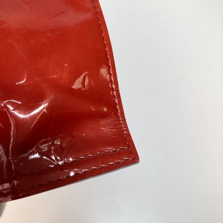  LOUIS VUITTON ルイヴィトン モノグラム ヴェルニ スタントン トートバッグ ハンドバッグ M91078 レッド 刻印ES01