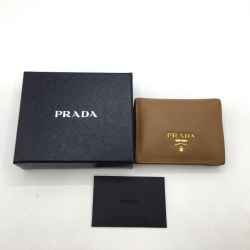 ◎◎ PRADA プラダ サフィアーノレザー2つ折り財布  1MV204 キャラメル Cランク