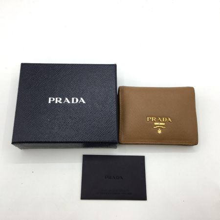  PRADA プラダ サフィアーノレザー2つ折り財布  1MV204 キャラメル