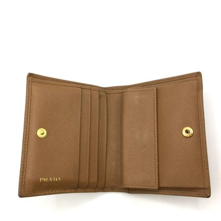  PRADA プラダ サフィアーノレザー2つ折り財布  1MV204 キャラメル
