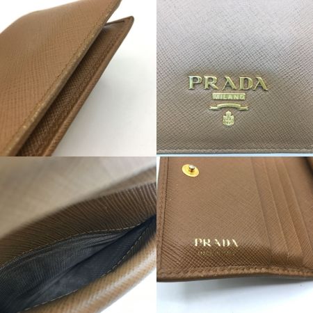  PRADA プラダ サフィアーノレザー2つ折り財布  1MV204 キャラメル