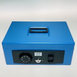 ◎◎ ライオン事務器 手提金庫 Sサイズ B5判収納サイズ HS-93 ブルー Aランク