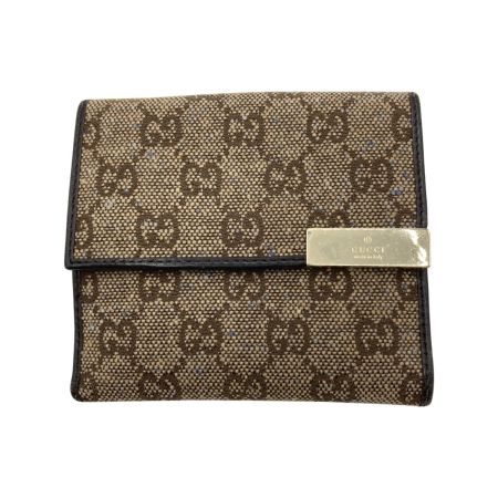  GUCCI グッチ 二つ折り財布 Wホック 257015･493075 ブラウン