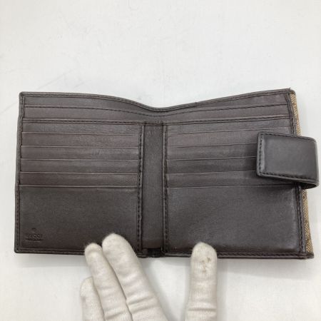  GUCCI グッチ 二つ折り財布 Wホック 257015･493075 ブラウン
