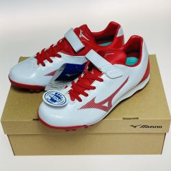 ◎◎ MIZUNO ミズノ ウェーブ ライトレボ Jr. 24.0cm 少年野球用 スパイク 箱付 11GP222262 ホワイト x レッド Sランク