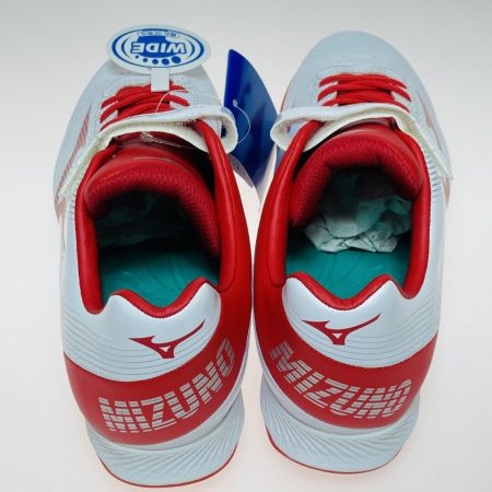  MIZUNO ミズノ ウェーブ ライトレボ Jr. 24.0cm 少年野球用 スパイク 箱付 11GP222262 ホワイト x レッド