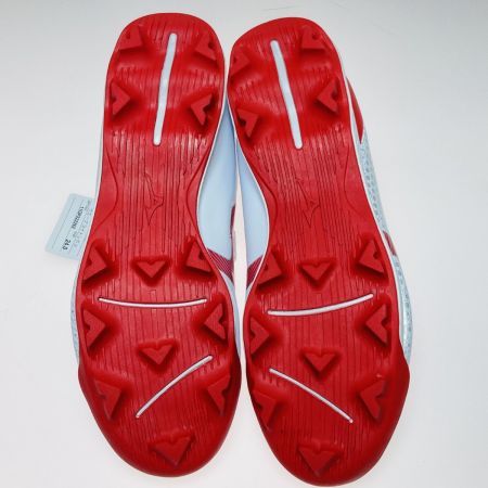  MIZUNO ミズノ ウェーブ ライトレボ Jr. 24.0cm 少年野球用 スパイク 箱付 11GP222262 ホワイト x レッド