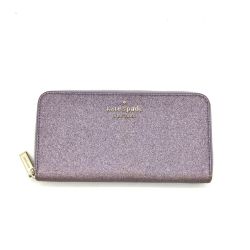 ◎◎ Kate Spade ケイトスペード large continental wallet glitter K9253 パープル Cランク