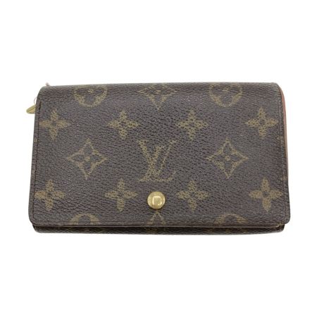  LOUIS VUITTON ルイヴィトン モノグラム ポルト モネ・ビエ トレゾール 2つ折り財布 M61730 ブラウン