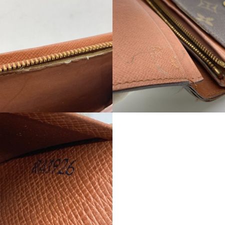  LOUIS VUITTON ルイヴィトン モノグラム ポルト モネ・ビエ トレゾール 2つ折り財布 M61730 ブラウン