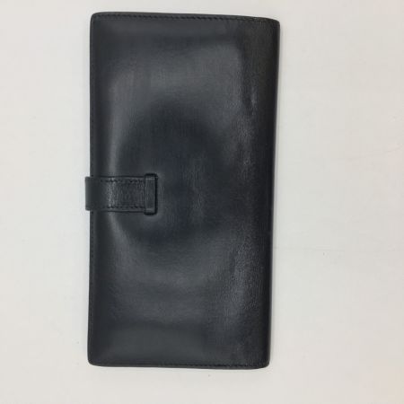 HERMES エルメス 二つ折り長財布 ベアン スフレ ボックススカーフ ブラック×ゴールド(金具) 本体のみ
