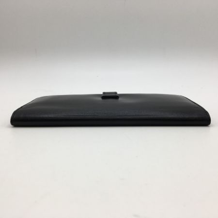  HERMES エルメス 二つ折り長財布 ベアン スフレ ボックススカーフ ブラック×ゴールド(金具) 本体のみ