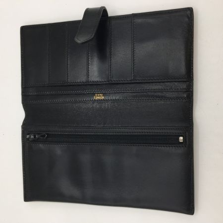  HERMES エルメス 二つ折り長財布 ベアン スフレ ボックススカーフ ブラック×ゴールド(金具) 本体のみ