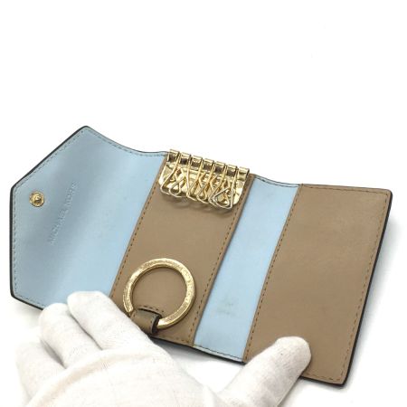  MICHAEL KORS マイケルコース 6連キーケース  35F2GTVD5T 水色・ベージュ
