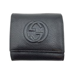 ◎◎ GUCCI グッチ ソーホー 3つ折り財布 GGマーク 598207 ブラック 型崩れ有 Cランク